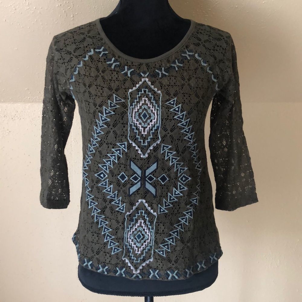Free People Lace Front Top